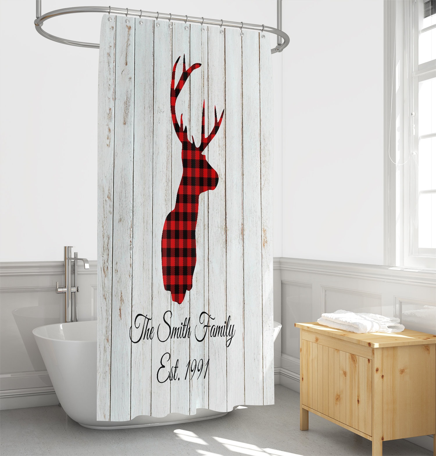 Custom Rustic Shower Curtain for Your Country Farmhouse Bathroom with Vintage Decor - Image 3