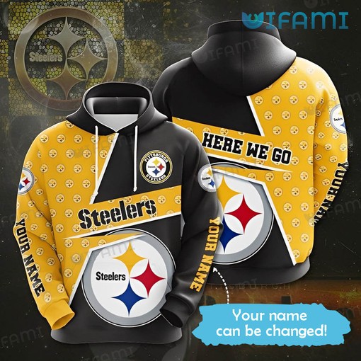 Custom Sideline Here We Go - Steelers 3D All Over Print Hoodie with Personalized Design