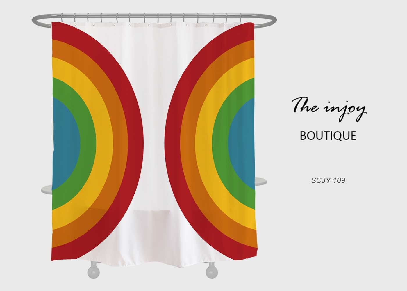 Custom Sized Rainbow Colored Shower Curtain - Vibrant and Eye-Catching addition to Your Bathroom Decor