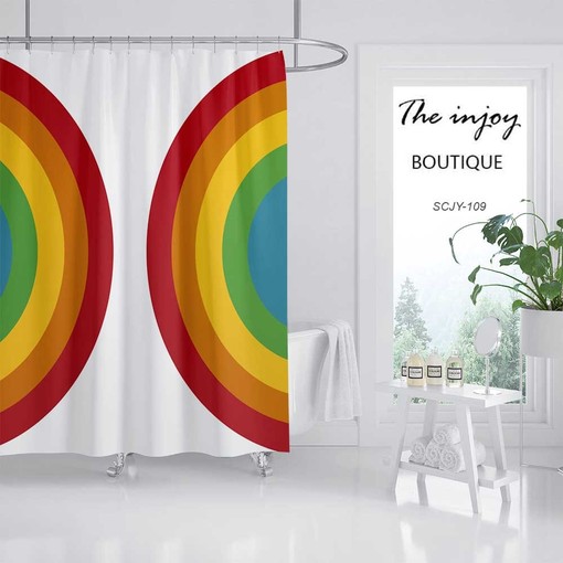Custom Sized Rainbow Colored Shower Curtain - Vibrant and Eye-Catching addition to Your Bathroom Decor - Image 2