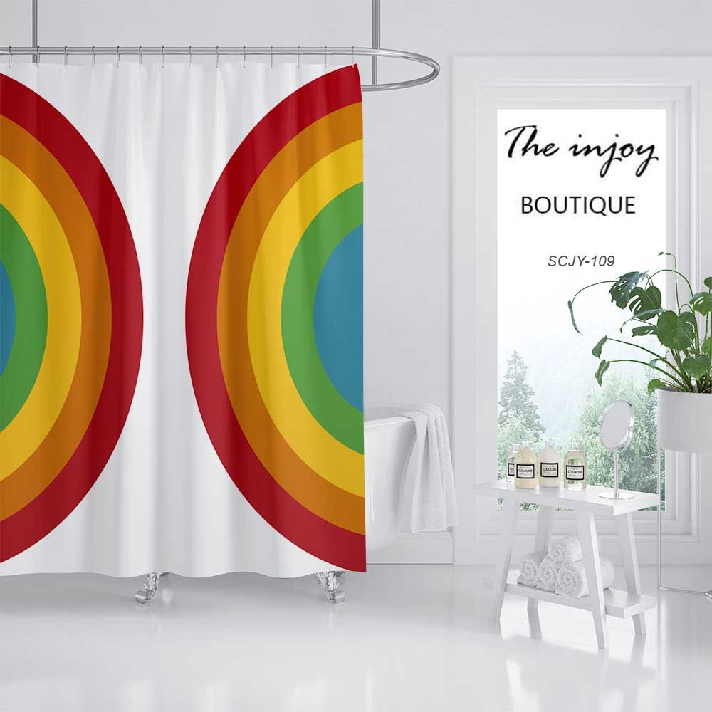 Custom Sized Rainbow Colored Shower Curtain - Vibrant and Eye-Catching addition to Your Bathroom Decor - Image 2