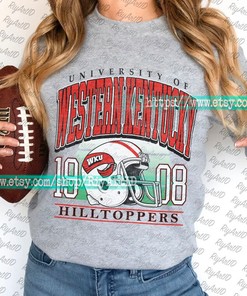 Custom Vintage WKU Football Crewneck Sweatshirt | NCAA Shirts for Men and Women