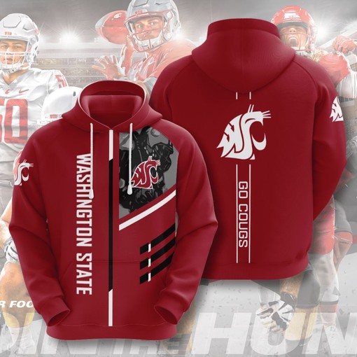 Custom Washington State Cougars All Over Print Hoodie 3D