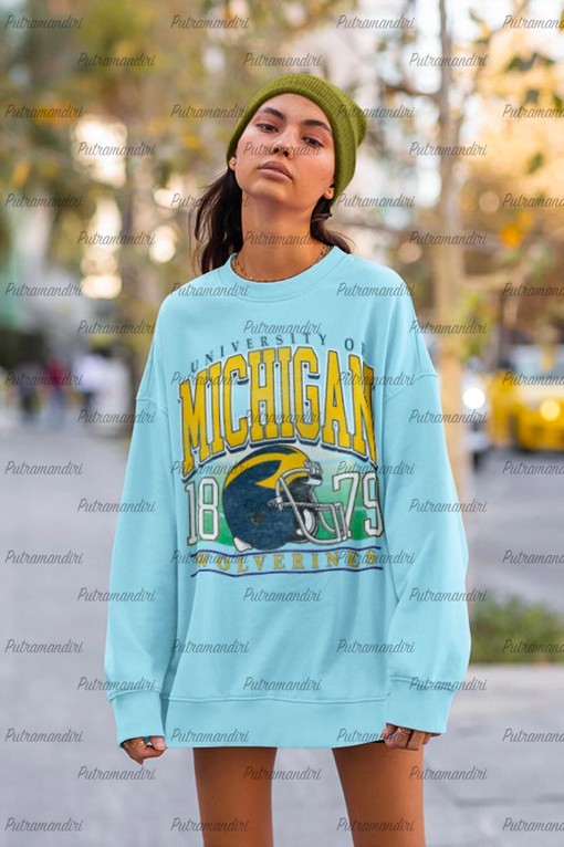 Custom Your City, Vintage University of Michigan 1879 Crewneck Sweatshirt, Football Shirt for Wolverine Fans - Image 2