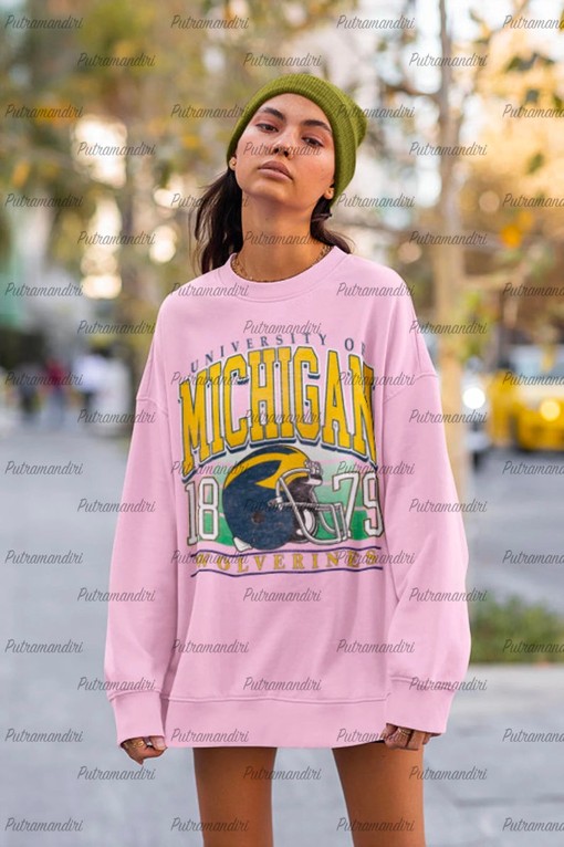 Custom Your City, Vintage University of Michigan 1879 Crewneck Sweatshirt, Football Shirt for Wolverine Fans - Image 3