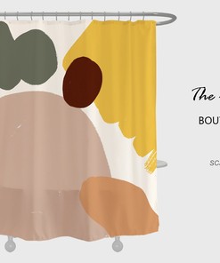 Customizable Abstract Art Shower Curtain for Bathroom Decor, Waterproof Washable with Hooks