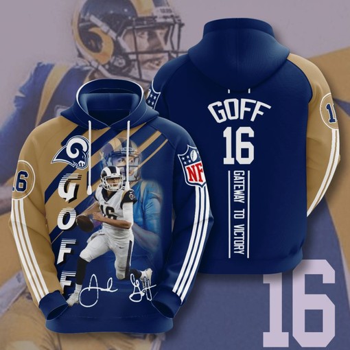 Customizable All Over Print Hoodie - Los Angeles Rams Football Fan