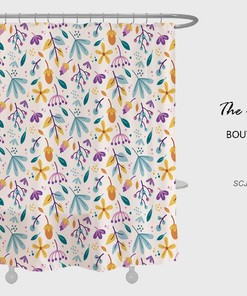 Customizable Boho Floral Flowers Home Decor Shower Curtain