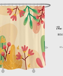 Customizable Boho Floral Flowers Plants Shower Curtain