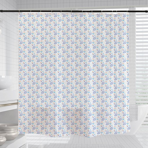 Customizable Boho Flower Shower Curtain with Hooks - Image 3