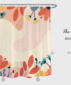 Customizable Colors Boho Floral Flowers Plants Shower Curtain