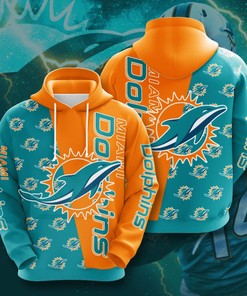 Customizable Miami Dolphins 3D Hoodie with All Over Print Design