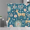 Cute Animal Forest Shower Curtain | Blue Floral Birds Flowers | Home Decor Accessories Kids Will Love
