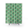 Cute Atomic Cat Christmas Shower Curtain, Retro Indoor Christmas Decor