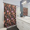 Cute Boho Mushroom Shower Curtain | Retro Gothic Cottage Core Design | Vintage Bathroom Shower Curtains