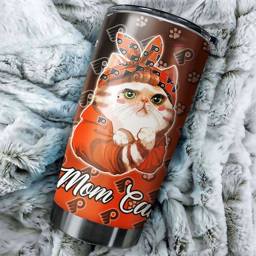 Cute Cat Mom Philadelphia Flyers NHL Tumbler for Fans