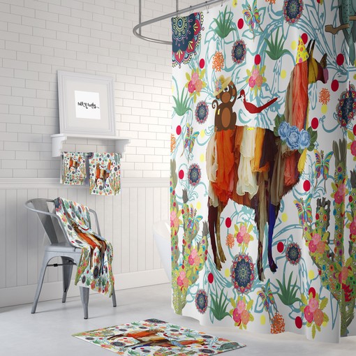 Cute Llama Shower Curtain with Fun Bathroom Decor for Whimsical Touches