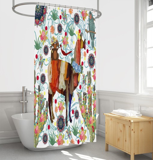 Cute Llama Shower Curtain with Fun Bathroom Decor for Whimsical Touches - Image 3