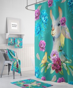 Cute Personalized Llama Disney Shower Curtain for a Kids' Bathroom