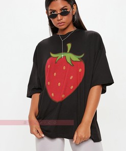 Cute Strawberry Graphic Tee for Women with Fresh Unisex Strawberry Shirt