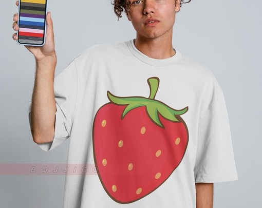 Cute Strawberry Graphic Tee for Women with Fresh Unisex Strawberry Shirt - Image 2