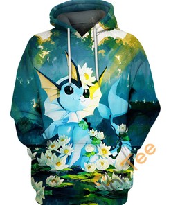 Cute Vaporeon Pokemon - 3D All Over Print Hoodie with Adorable Design