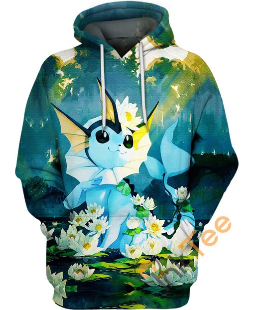 Cute Vaporeon Pokemon - 3D All Over Print Hoodie with Adorable Design