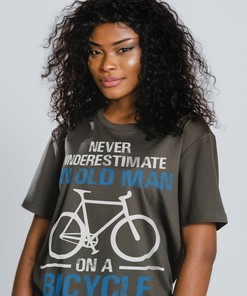 Cycling T-shirt for Men, Never Underestimate an Old Man On a Bike Tee, Father's Day Gift, Grandpa Cyclist Shirt