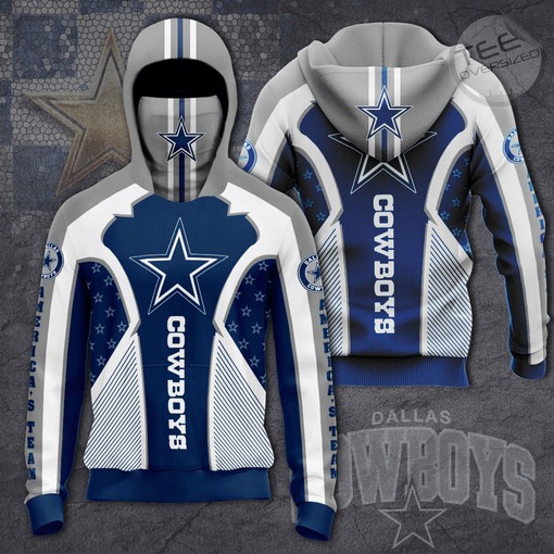 Dallas Cowboys All Over Print Hoodie with 3D Graphic Design and Custom Prints