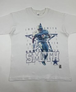 Dallas Cowboys Official Fan Emmitt Smith Vintage Style 90s Sweatshirt T-shirt - Ideal Gift for Fans - Mens Sport Shirts