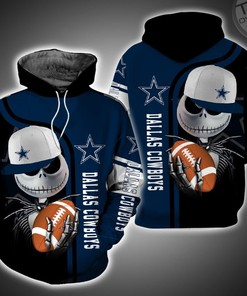 Dallas Cowboys and Jack Skellington Meet in a Custom All Over Print 3D Hoodie