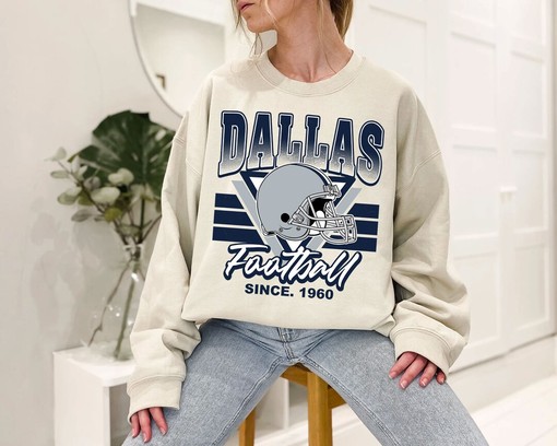 Dallas Football Team Sweatshirt, Retro NFL Football Shirt for Dallas Fans, NCAA Shirts for Men