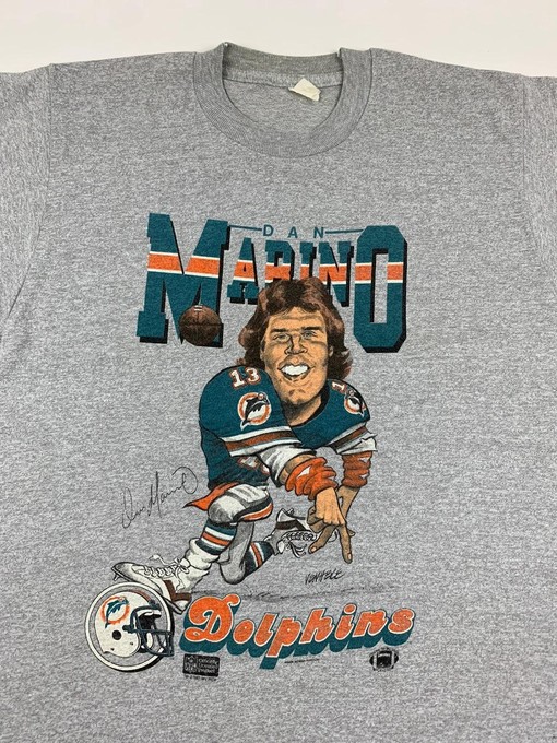 Dan Marino Miami Dolphins Vintage Style 80s Caricature Sweatshirt T-shirt - Ideal Gift for Fans - State University Shirt - Image 2
