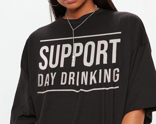 Day Drinking Tee - Support Day Drinking Unisex T-shirt, Funny Mens Cruise Drinking Shirt Gift with Minimalist - Image 2