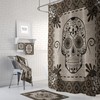 Day Of The Dead Bathroom Decor with Sugar Skull Red Bath Set featuring Restroom Shower Curtains Decorative