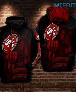 Death Playing Hoodie with All Over Print Design for San Francisco 49ers Fans