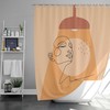 Decorate Your Bathroom with Lady in Bath Shower Curtain, Women's Face Portrait Line Drawing Bathroom Decor