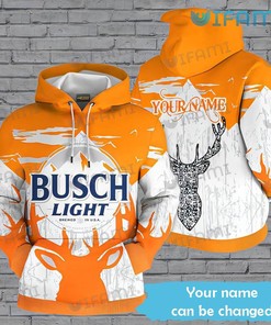 Deer Hunting All Over Print Hoodie for Men with Custom Name - Beer Lovers Gift