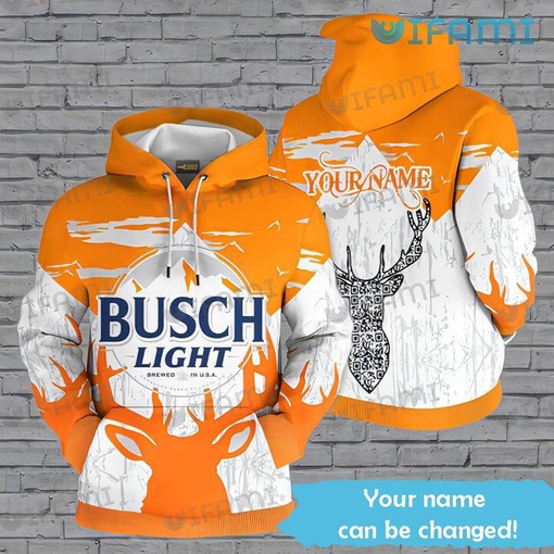 Deer Hunting All Over Print Hoodie for Men with Custom Name - Beer Lovers Gift