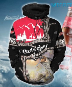 Deer Hunting Budweiser All Over Print Hoodie for Men - Beer Lovers Gift