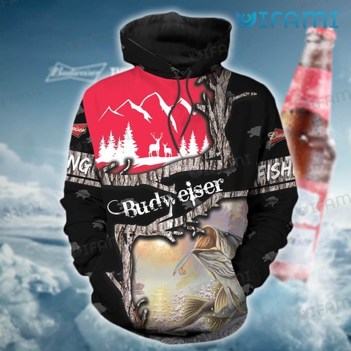 Deer Hunting Budweiser All Over Print Hoodie for Men - Beer Lovers Gift