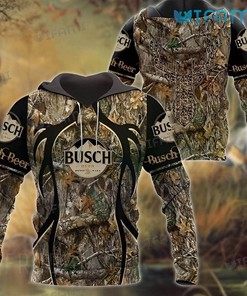 Deer Hunting Camo Texture All Over Print Hoodie for Men - Gift for Beer Lovers