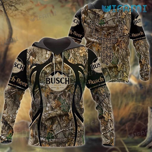 Deer Hunting Camo Texture All Over Print Hoodie for Men - Gift for Beer Lovers