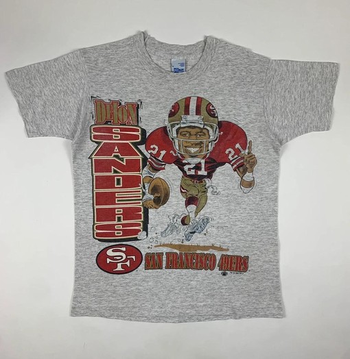 Deion Sanders San Francisco 49ers Vintage Style 90s Caricature Sweatshirt T-shirt - Ideal Gift for Fans