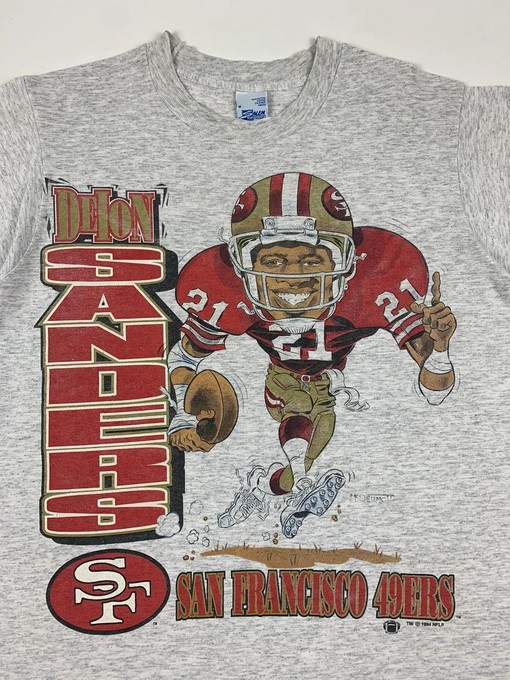 Deion Sanders San Francisco 49ers Vintage Style 90s Caricature Sweatshirt T-shirt - Ideal Gift for Fans - Image 2