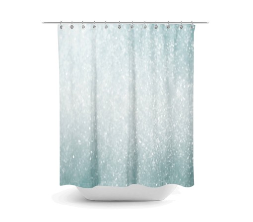 Delicate Brokeh Lights Shower Curtain with Stormy Aqua Bathroom Decor for Dreamy Accents - Image 2