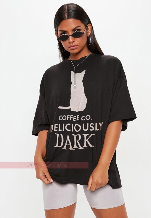Deliciously Dark Cats and Coffee Lover Unisex Tee - Image 2
