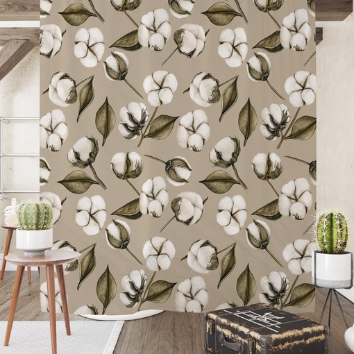 Delightful Cotton Boll Farmhouse Shower Curtain Set Ideal for Nature Enthusiasts - Image 2