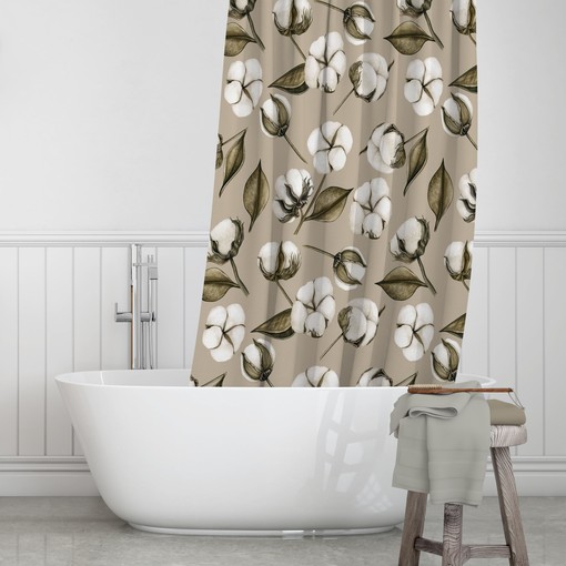 Delightful Cotton Boll Farmhouse Shower Curtain Set Ideal for Nature Enthusiasts - Image 4