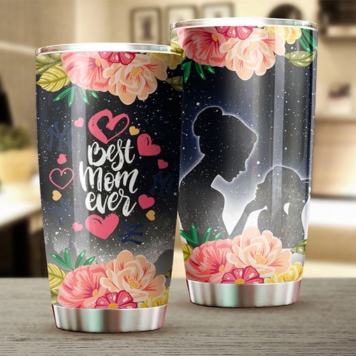 Delightful New York Yankees MLB Tumbler for Mothers with Cool Flower Design and Top-Quality MLB Logo - Image 2